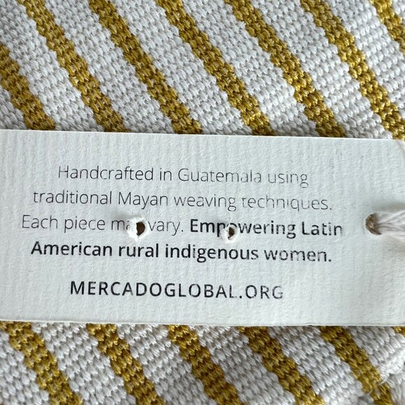 Mercado Global Margarita Clutch Sunset Yellow Stripes Cotton Macrame Fringe - Picture 14 of 14